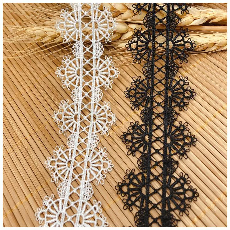 

29Yards Water Soluble Lace Ribbon White Black Fabric Tirm Handmade Clothing Skirt Cheongsam Hat Head Flower Decoration