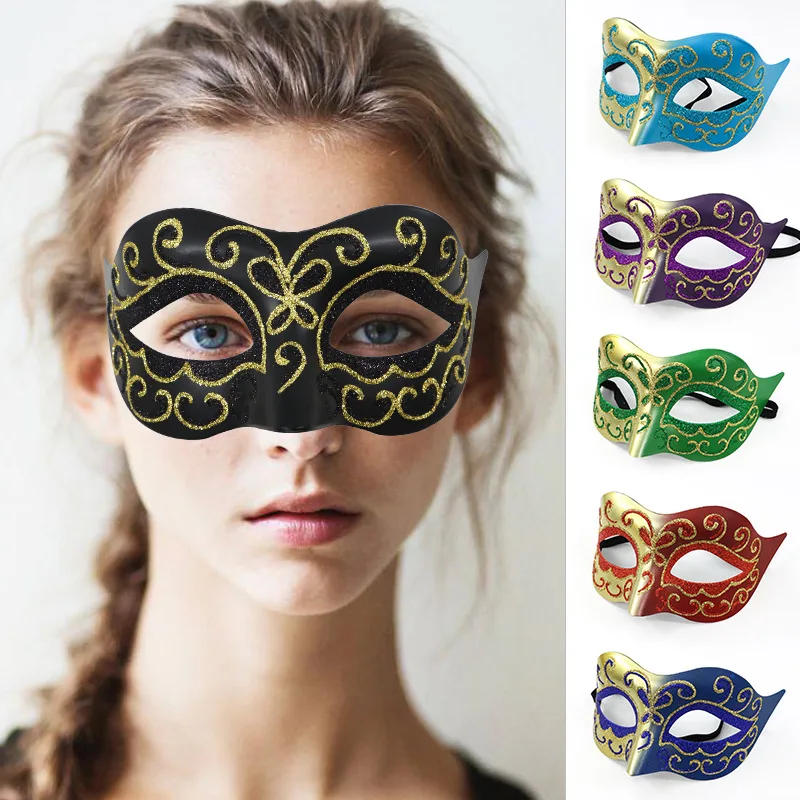 

Gold Powder Masquerade Party Masks Men Women Prom Party Mask Costume Ball Masquerade Kids Party Gift Christmas Sexy Mask