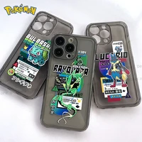 bandai pokemon rayquaza bulbasaur black transparent phone case for iphone 13 12 mini 11 pro max xs x xr 8 7 plus lucario cover