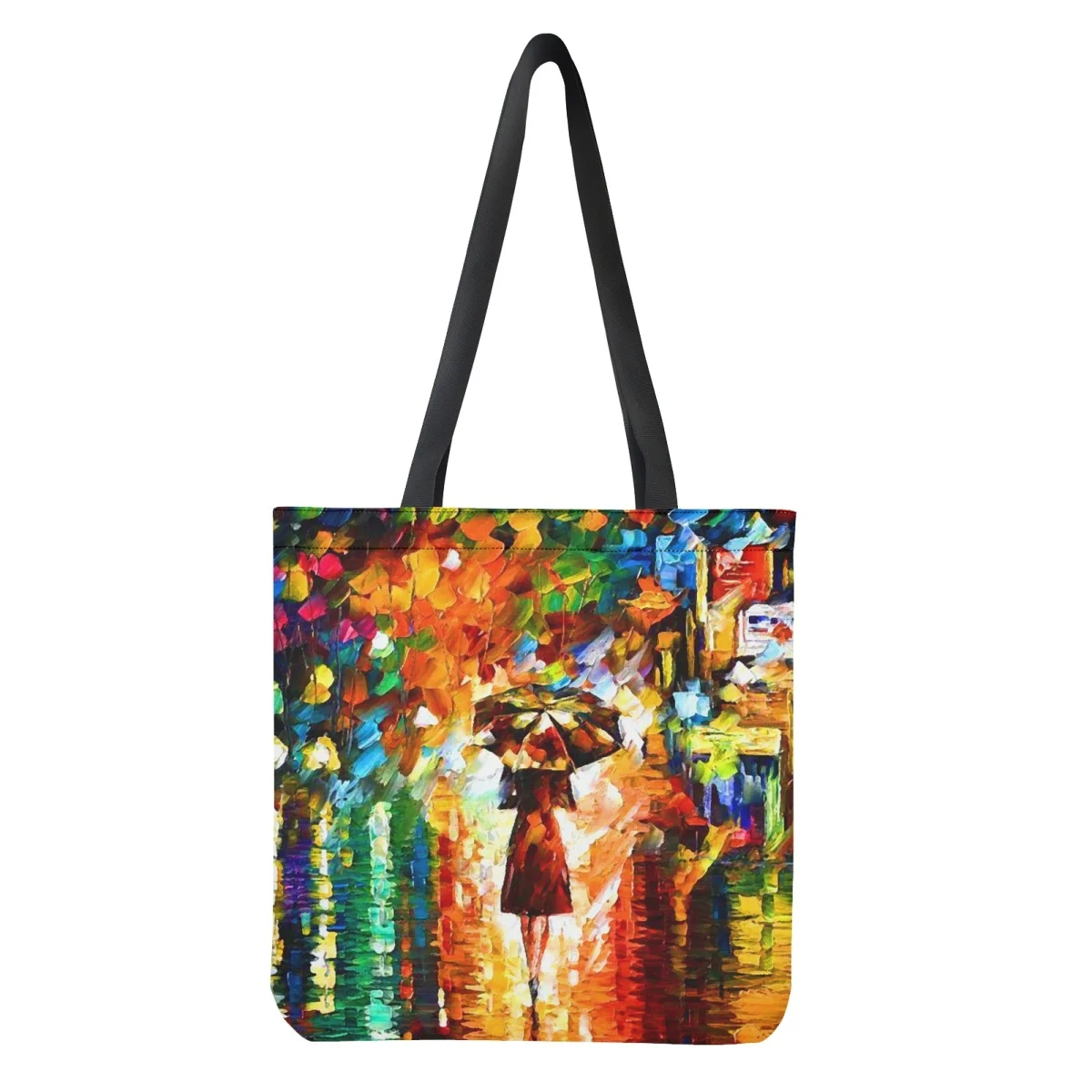 Shopping Bags Oil Painting Printing Large Foldable Women's Totes Shoulder Bag Travel Recycleable Eco Grocery Bag Girls Bookbags