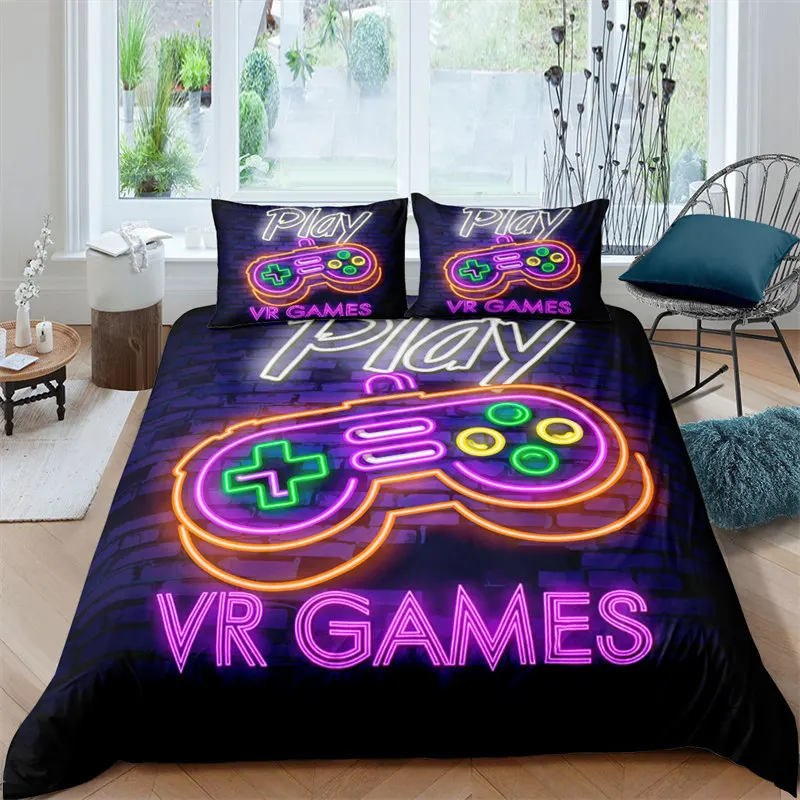 

Kids Gamer Duvet Cover Single Twin Video Game Controller Comforter Cover Microfiber Gamepad Bedding Set For Boys Teen Room