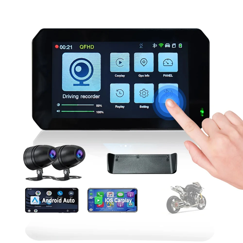 5-дюймовый беспроводной навигатор для мотоцикла Android Auto Moto Navi GPS-навигатор IPX7