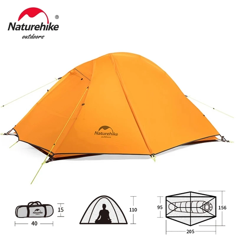 Naturehike Cycling Camping 2 Person Tent 20D Silicone Nylon Outdoor Waterproof Ultralight Tent Camping Backpack Nature hike Tent
