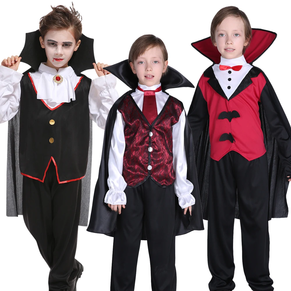

Halloween Purim Bat Vampire Costumes with Cloak for Boy Girl Carnival Role Play Horrible Party Dress Up