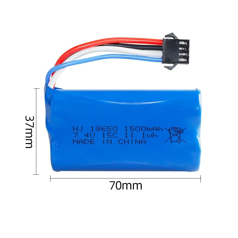 Высокоскоростной литий-ионный аккумулятор HBX 901/901A 903/903A 905/905A R/C для грузовиков и автомобилей, запасные части, 7,4 В, 1500 мАч, 18650, T-образный разъем, зарядное устройство 7,4 В