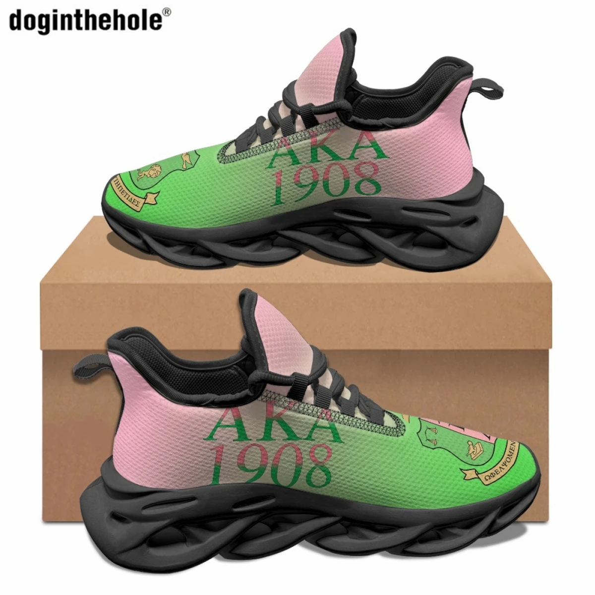 

Doginthehole Женская мода Alpha Kappa Alpha Sorority дизайнерская повседневная обувь летние новые кроссовки на шнуровке классические кроссовки для бега