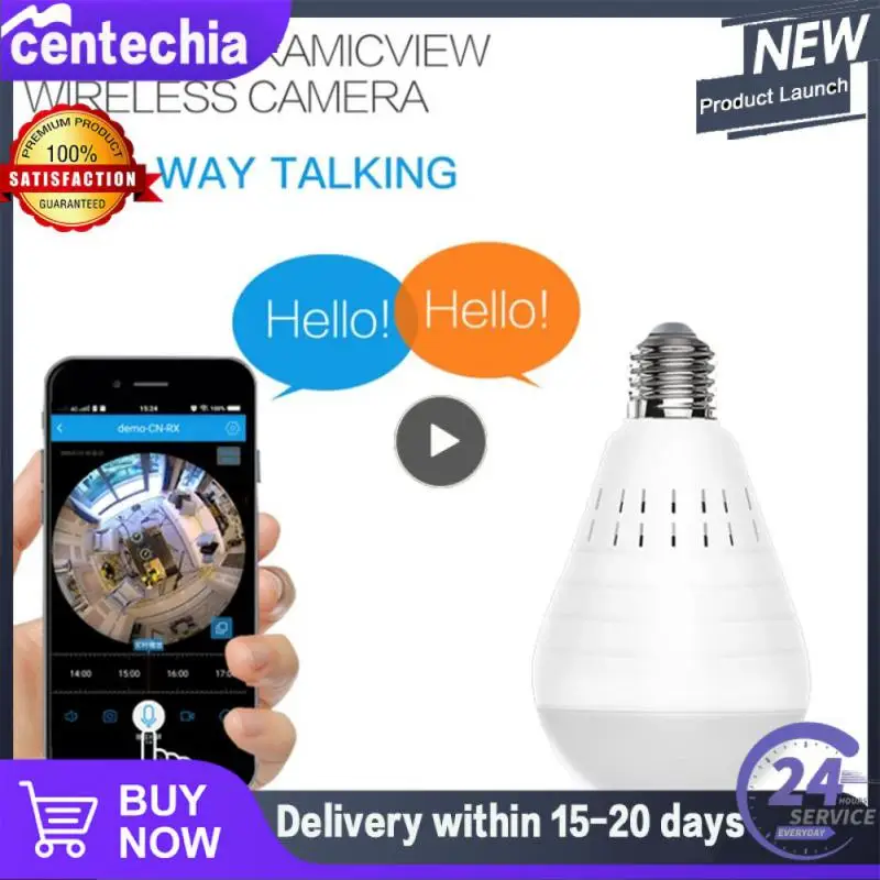 

1/2/3PCS Panoramic Cam Wireless Baby Monitor Wifi Bulb Camera Fisheye 360 Panoramic Security Camera Home Security Ip Camera