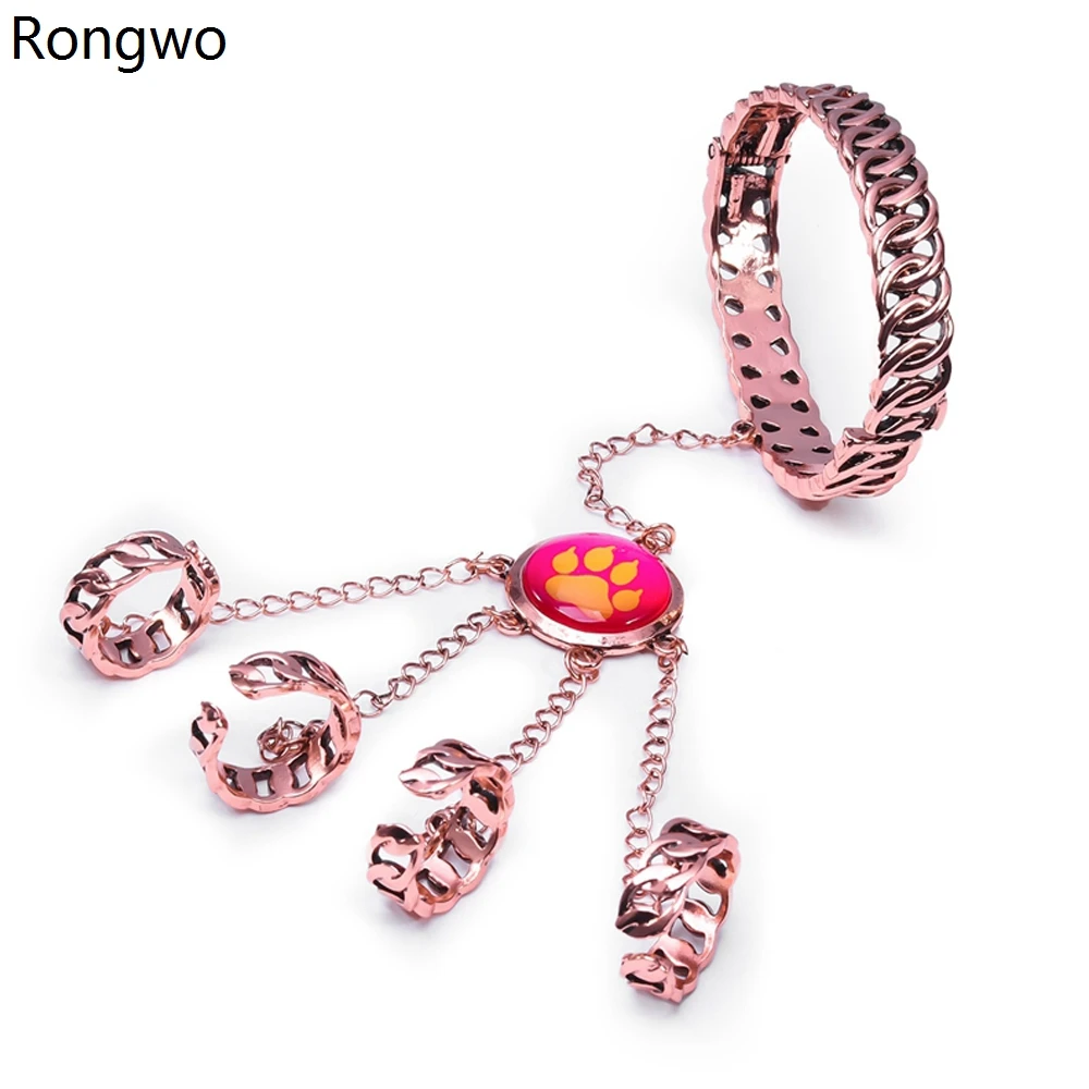 

Rongwo Ladybug Tiger Bracelet Bangle and Rings Anime Paw Jewelry for Women Girls Kid Cosplay Gift