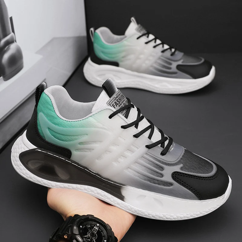 

Мужские кроссовки с вулканизированной подошвой, массивные сетчатые дышащие, для бега, Повседневная Уличная обувь, белые