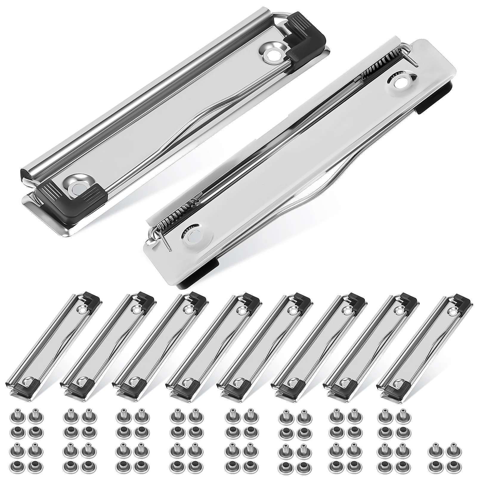 

10 Pcs File Folder Folders Clips Boards Document Holder Clipboard Mountable Metal Clamp Hardboard Office Stationery Supplies