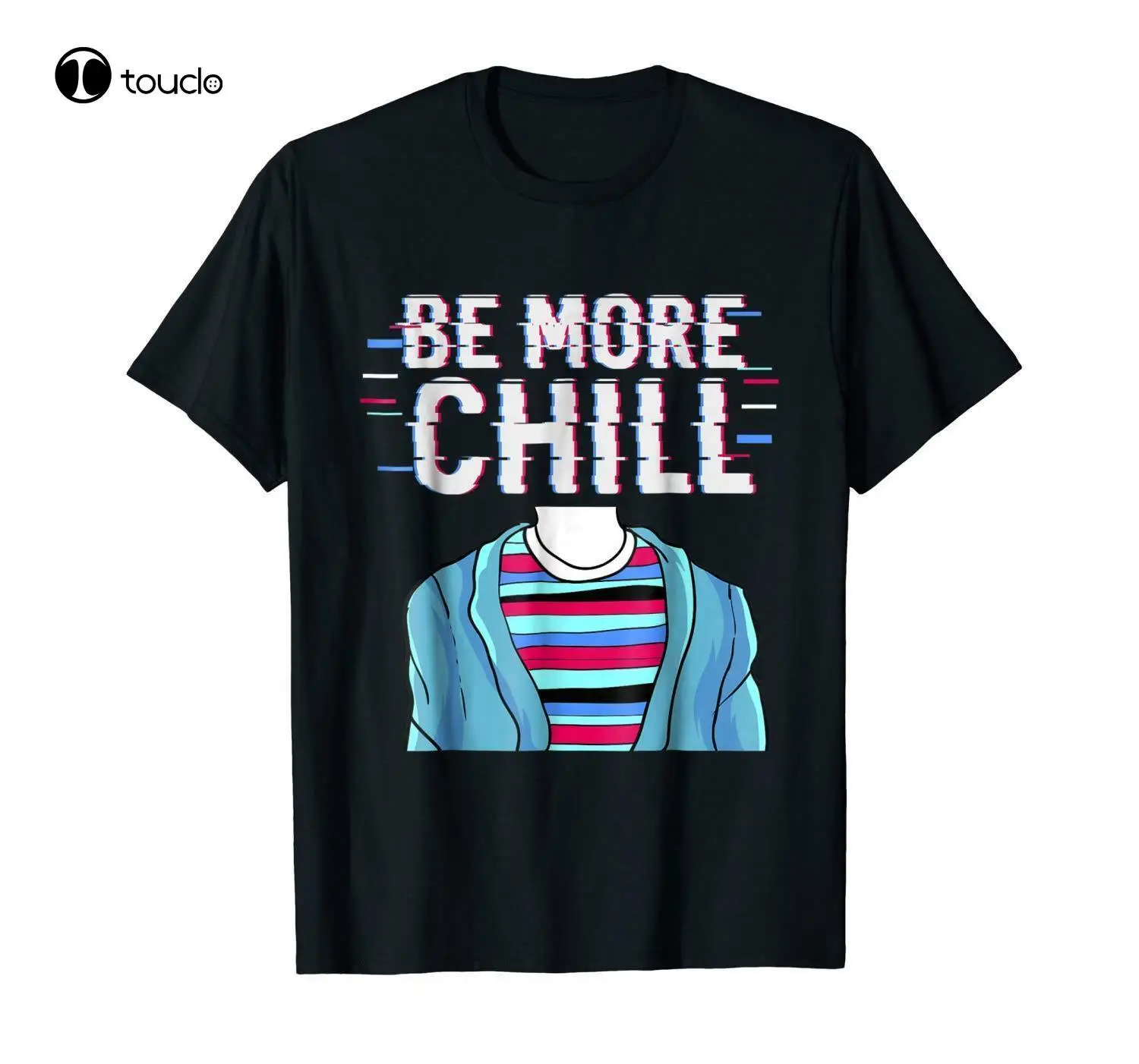 

Мужская черная футболка с надписью «Be More Chill Relax»