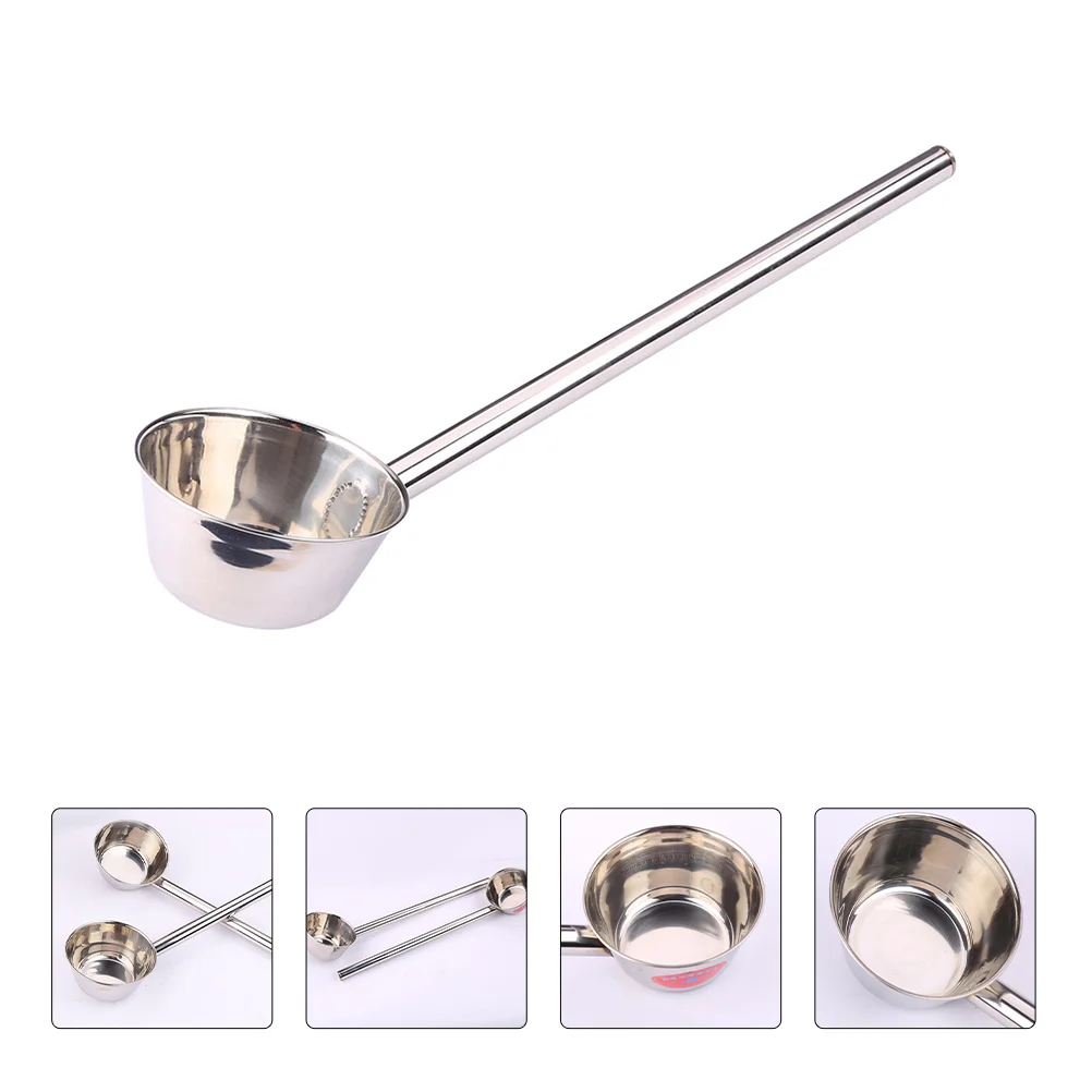 

Water Ladle Spoon Scoop Kitchen Soup Stainless Cup Bath Dipper Steelwashing Ladles Shampoo Handle Hair Metal Big Bathroom Rinse