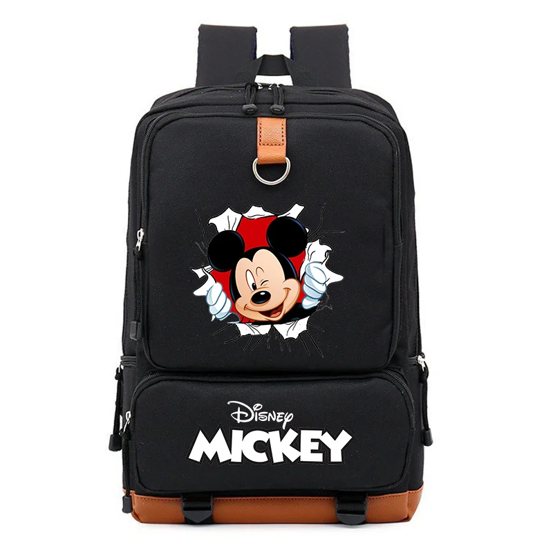 Disney-Mochila de Mickey y Minnie Mouse para niño y niña, morral escolar...