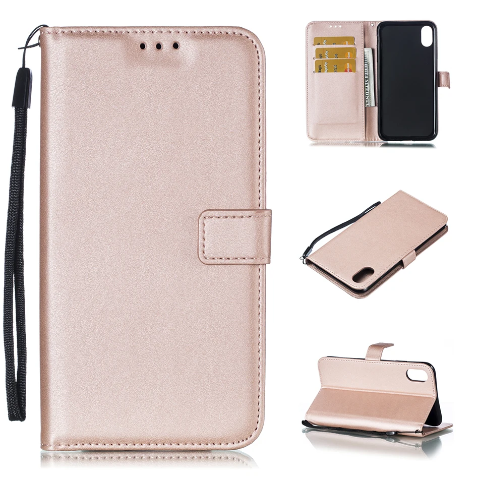 Solid Color Leather Wallet Case For iPhone 14 XS MAX X XR 5 5S SE 2020 4 4S 6 6S Plus 7 8 11 Pro 12 mini 13 Flip Cover Card Slot