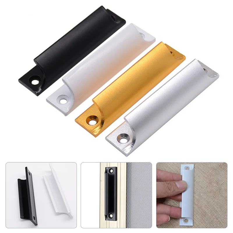 

New Fashion Aluminum Alloy Door Handle Thickened Window And Cabinet Furniture Handle Push-pull Furniture Hardware Drawer Handles