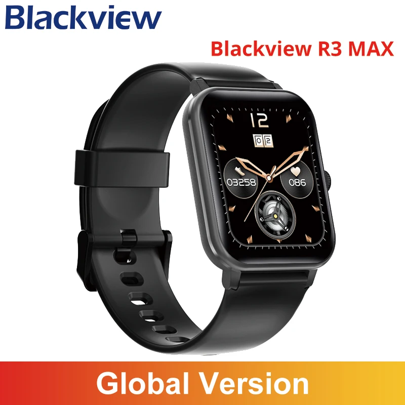 

Global Version Blackview R3 Max Smart Watch 1.69 Inch Screen SpO2 Body Temperature Fitness Tracker Music Control Smartwatch