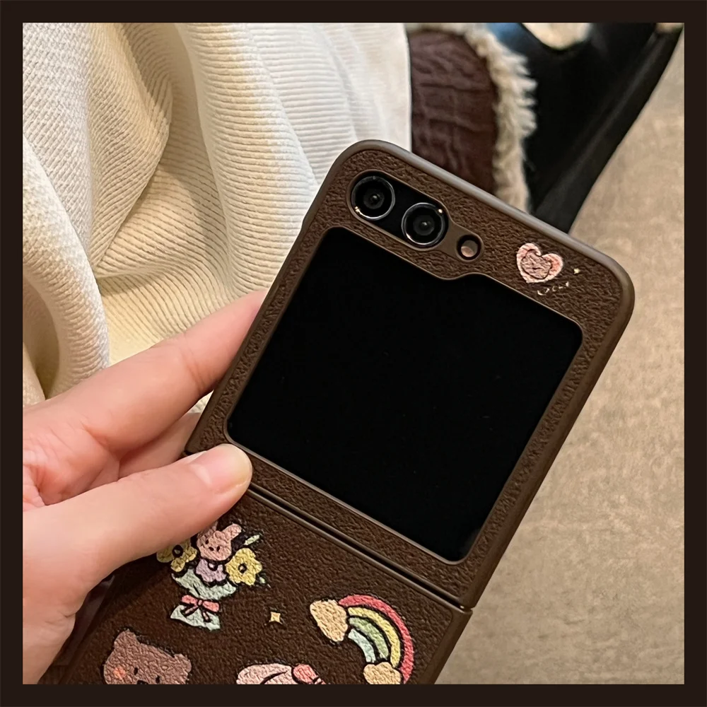 Роскошный милый мультяшный чехол для телефона с жемчужной цепочкой Samsung Galaxy Z Flip 5