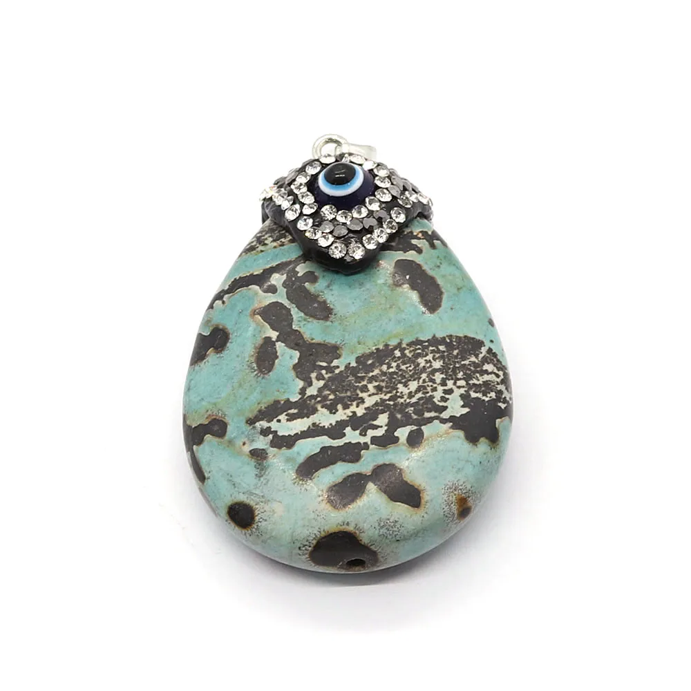 Нежный натуральный камень подвеска в виде яйца набор глаз дьявола мода унисекс