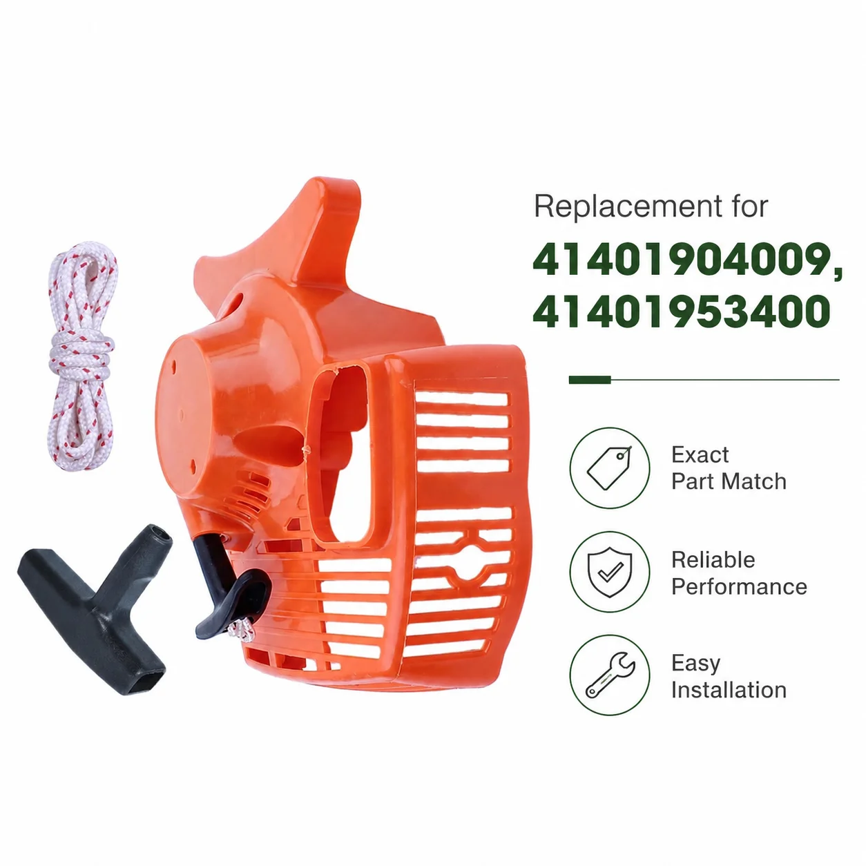 Фото Комплект ручки ручного стартера с тросом для Stihl FS55C FS55R FS55RC FS55T, замена 41401904009 41401953400, садовые инструменты №1
