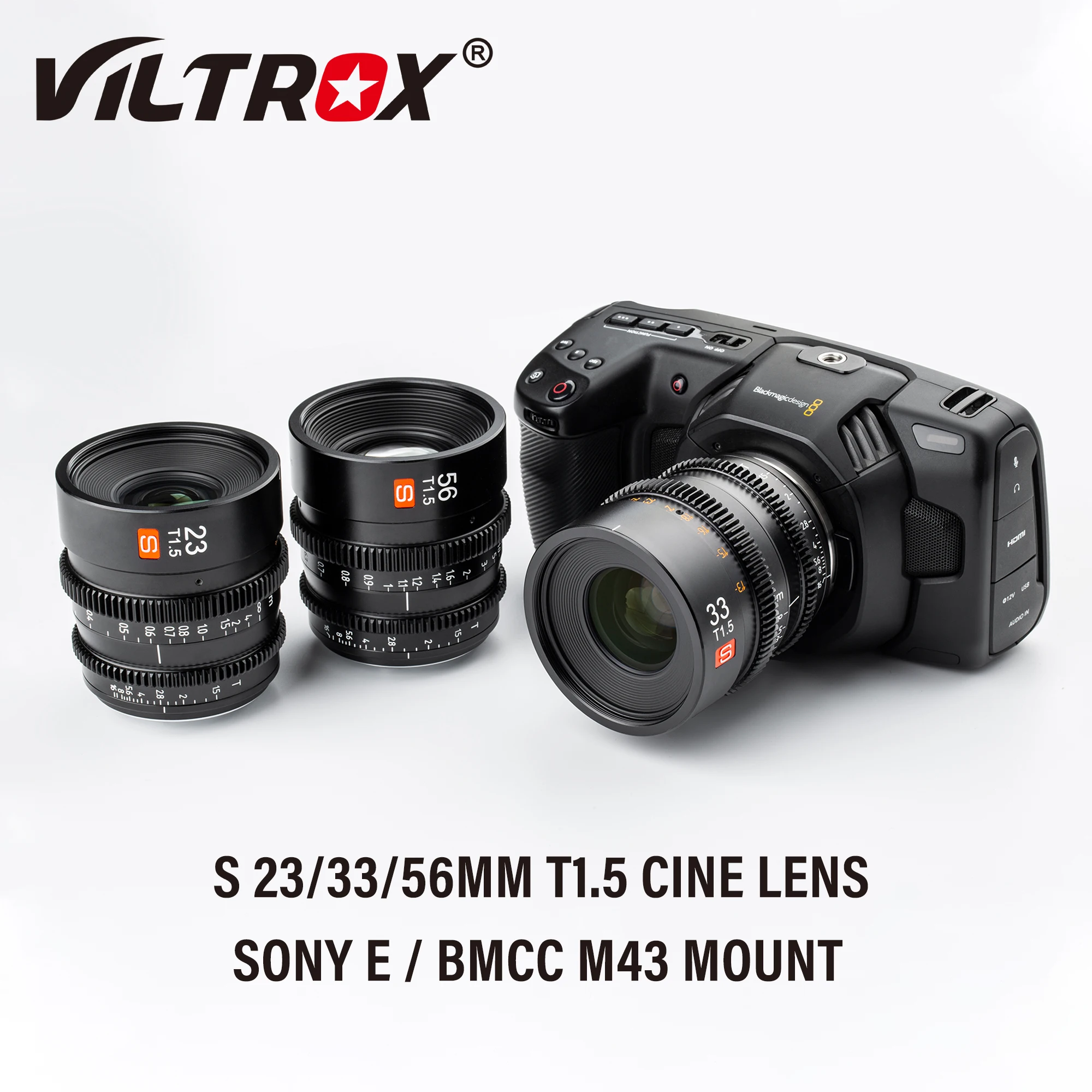 

Видеообъектив Viltrox 23 мм 33 мм 56 мм T1.5 с ручной фокусировкой