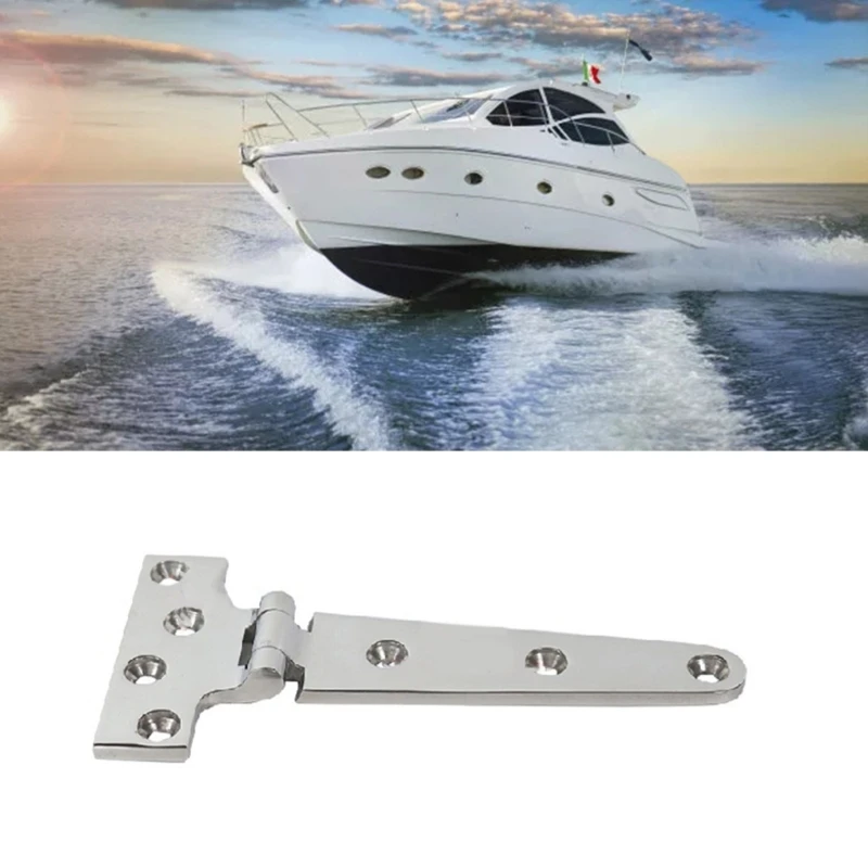 

316 Stainless Steel T-Shaped Hinge Casting Cabinet Drawer Glass Door Hinge Rustproof for Marine Yacht Latch Hinge Silver
