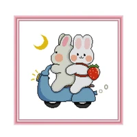 joy sunday cross stitch kits cute go home bunny printing stamped 14ct 11ct counted fabric handmade embroidery needlework sets