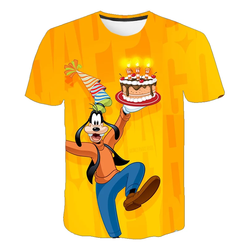 

Классические детские футболки Disney Goofy, одежда для маленьких мальчиков, летние топы для мальчиков и девочек, футболка, забавная уличная одежд...