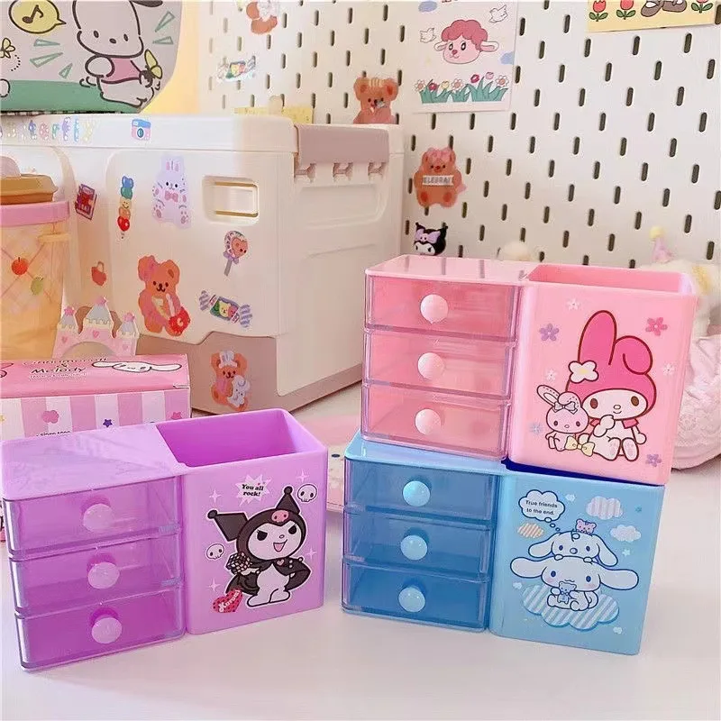 Настольный держатель для ручек в стиле аниме Sanrio Cinnamoroll Kuromi Настольная