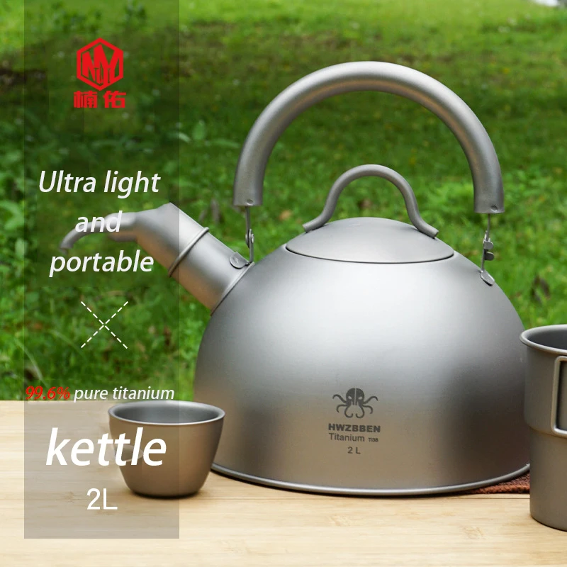 

1PC Pure Titanium Kettle Outdoor Portable Teapot Coffee Pot Camping Fishing Self Driving Barbecue Boiling Kettle