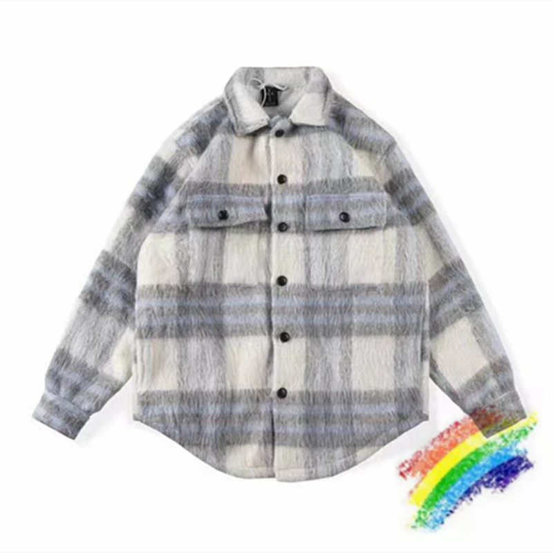 

Travis Scott ts Cactus Jack Hoodie Men Women 1:1 High-Quality Oversized Pastel Plaid Long Hairy Shirt Pullover