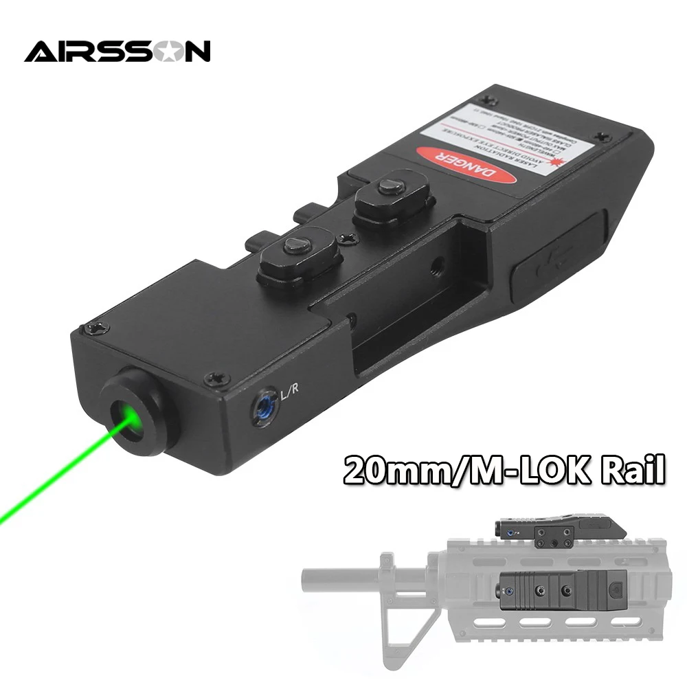 

Green Laser Sight Compatible with M-Lok Picatinny Rail Ultra-low Profile Tactical Rifle Laser Sight for Hunting Airsoft Shooting