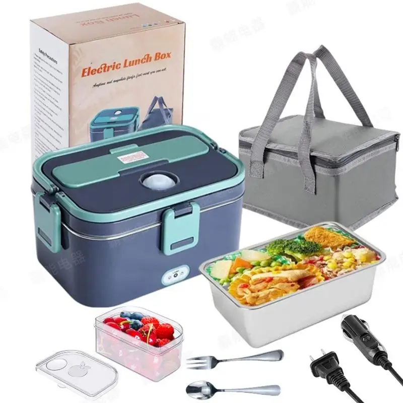 

Car Heating Lunch Box Dual Use 220V 110V 24V 12V Heated Lunch Box Electric Heated Food Warmer Container For Car Truck Driver