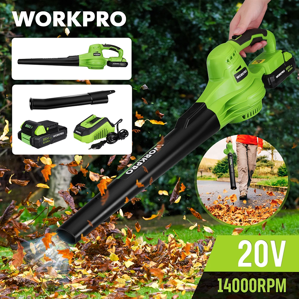 WORKPRO 20V Garden Cordless Blower Vacuum Clean Air Blower for Dust Blowing Dust Computer Collector Hand Operat Power Tool