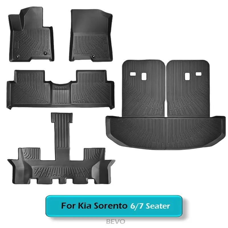 

Коврики для багажника Kia Sorento Hybrid Cargo Liner 2021-2024 2025 года, всепогодный коврик в багажник из ТПЭ со спинкой, газовый и гибридный PHEV