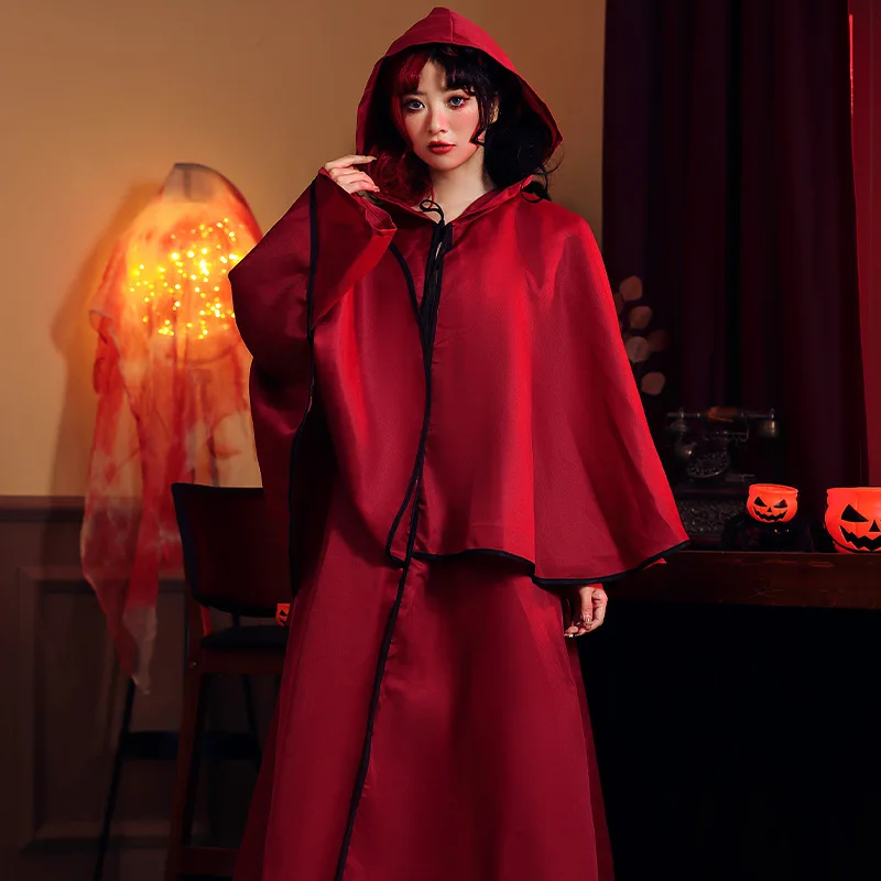 

Wizard Cosplay Halloween Costumes for Woman Man Adults Medieval Witch Friar Robe Priest Costume Ancient Clothing Christian Suit