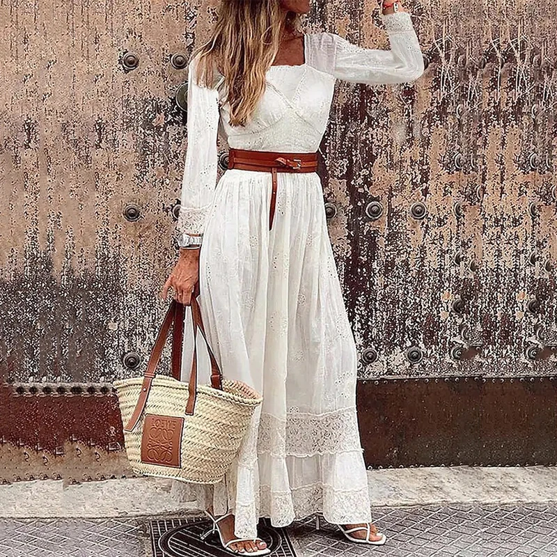 

Summer Women Sexy V-Neck Short Sleeve Long Dress Fashion Elegant Embroidery Lace Party Dress Office Lady Slim Maxi Dress Vestido