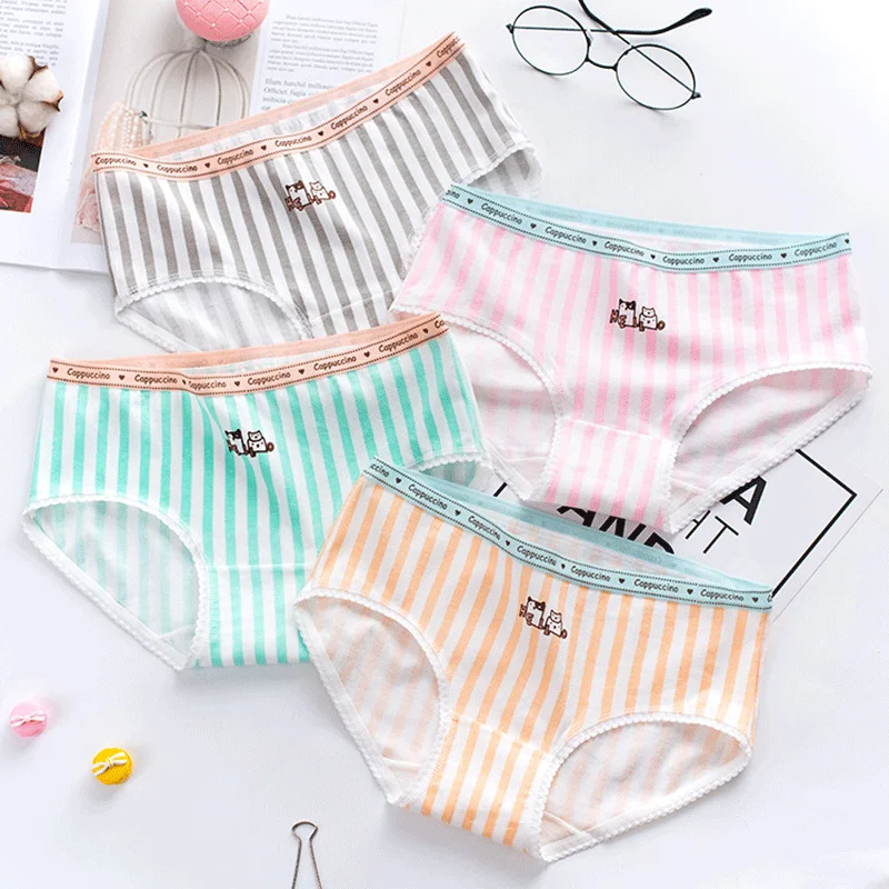 

Women's Cartoon Underwear Cotton Panties Seamless Printing Women's Underpants Sexy Lingerie For Girl's Soft Comfortble Briefs