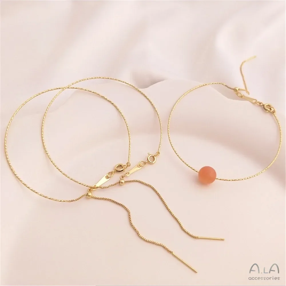 Универсальный браслет из бисера с покрытием 14-каратного золота регулируемый