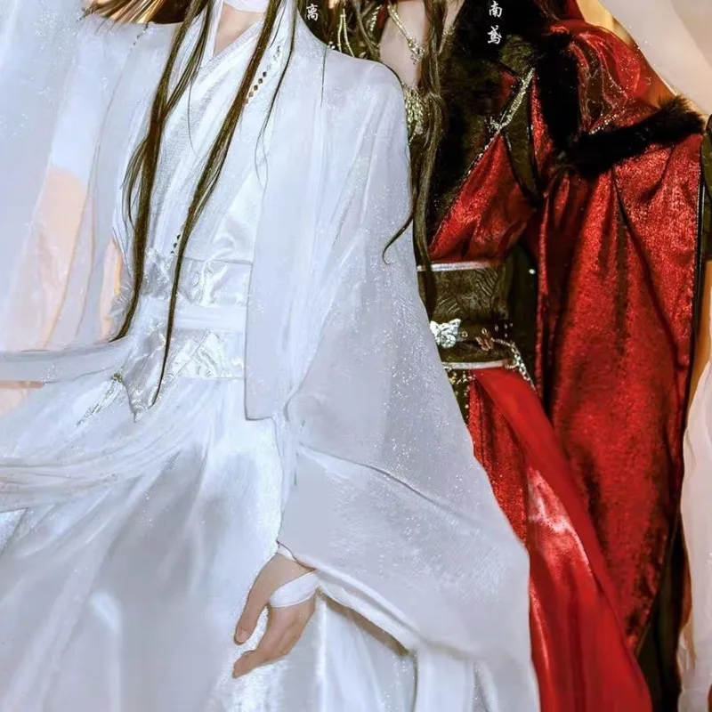 Белый костюм в древнем стиле Tian Guan Ci Fu Xie Lian для выступления старинном