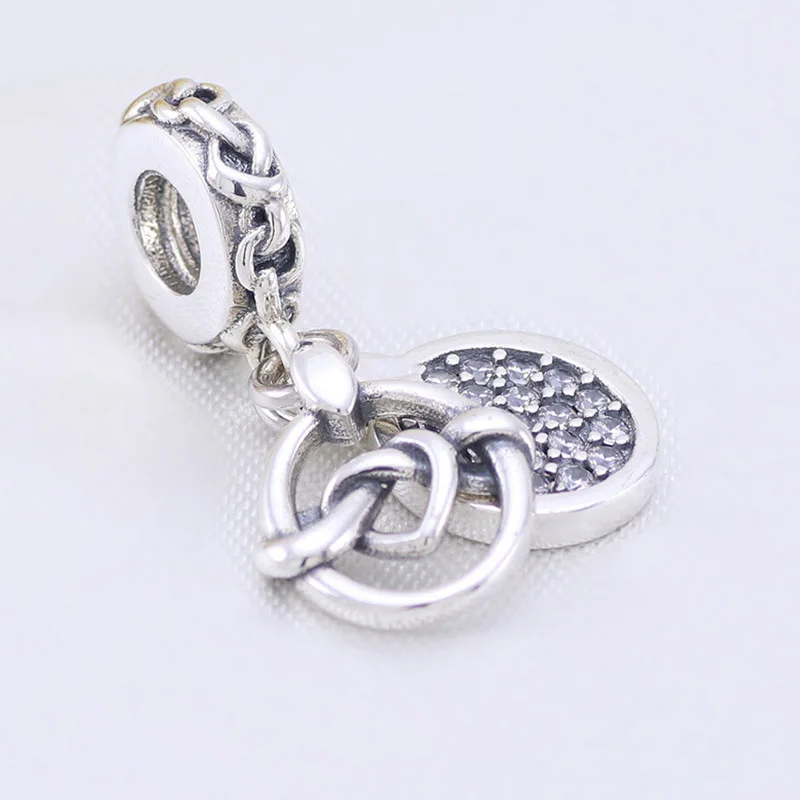 

High Quality S925 Sterling Silver Women Bracelet Bead Pave & Joined by Love Dangle Charm DIY Jewelry Lady Girl Birthday Gift