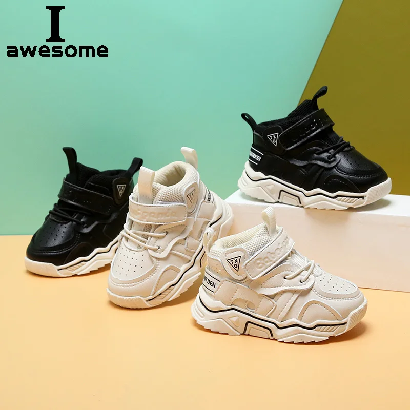 2021 New Autumn Baby Girl Boy Toddler Shoes Infant Casual First Walkers Shoes Soft Bottom Comfortable Kid Sneakers Black White