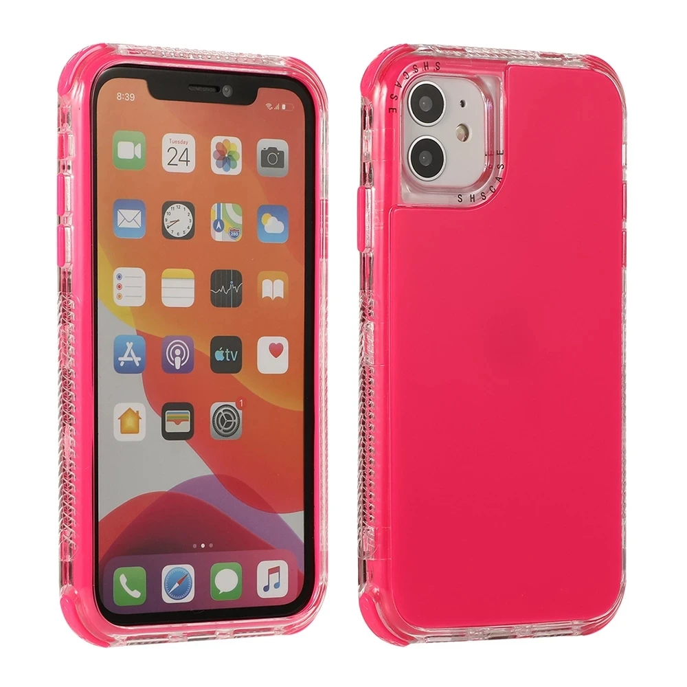 

Custodia quadrata a doppio strato in tinta unita per iPhone 13 11 12 Pro 12 13 Mini iPhone 7 8 Plus XR XS Max X Cover per telefo