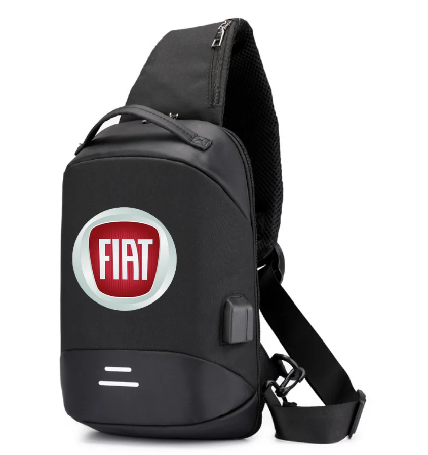 

2022 Men Shoulder FIAT Icar logo Hiking Backpack Nylon Outdoor Camping Trekking Chest Sling Bag