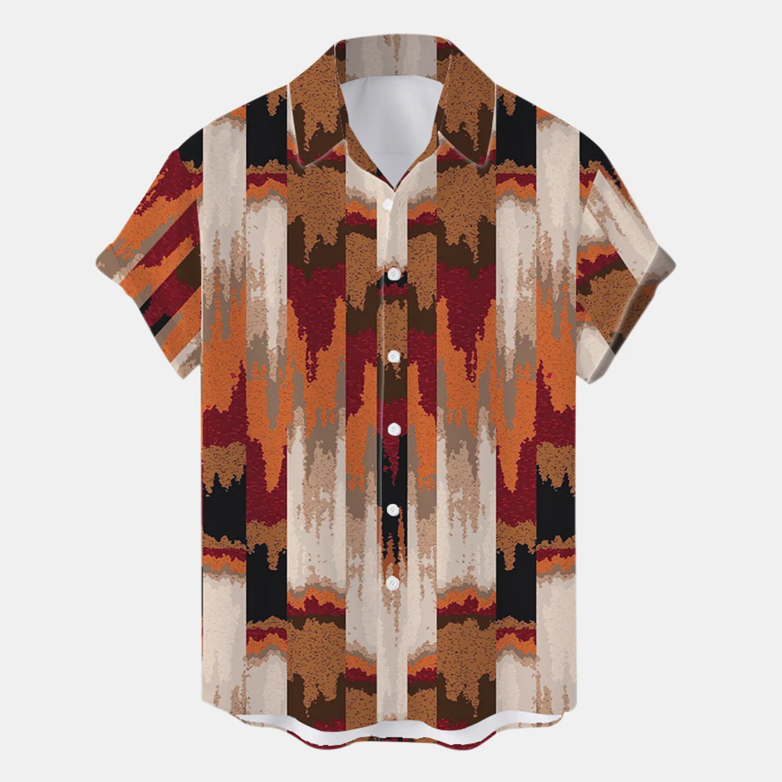 

Male Summer Hawaii Geometric Printed Shirt Street Wear Blouse Tops For Spring Autumn Camisas De Hombre Handsome Men Party