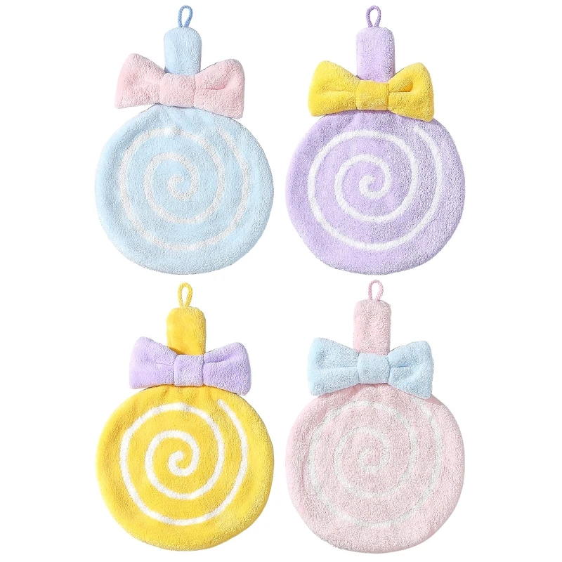 

Cute Cartoon Lollipop Hand Towels Kitchen Bathroom Hanging Wipe Face Towel Soft Super Absorbent Towel for Children Baby Nursery