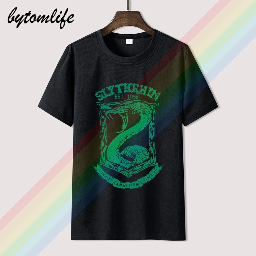 

Camisetas Hombre Tee Shirt Slytherin Quidditch Team T Shirt Casual Brand Printed Shirts Cotton Short Sleeve T-shirt Summer Tops