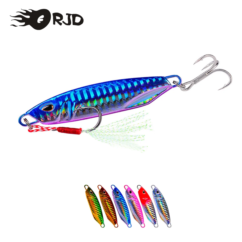

ORJD Sea Fishing Lures Slow Jigging Lures Weight 10g-50g Trolling Hard Bait Bass Fishing Bait Metal Pitch Spoon Micro Jig Lure