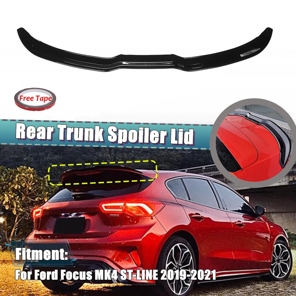 

Автомобильная фотобумага, глянцевый черный спойлер для Ford Focus MK4 спойлер заднего багажника, крыла 2019-2021