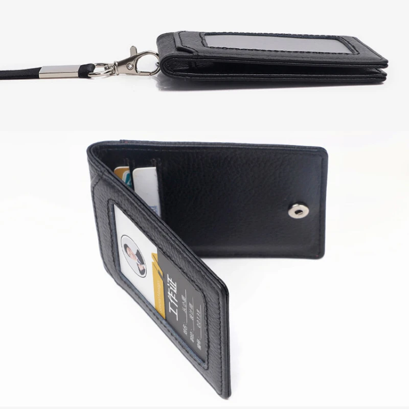 Держатель для бейджа деловой работы со шнурком 1 прозрачным окном и 5 слотами карт