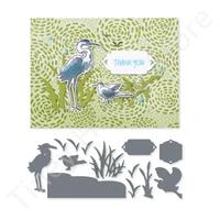 heron metal cutting dies and clear stamps for diy scrapbooking embossed paper cards album decoration stencils 2022 new arrival